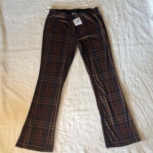 American Eagle Outfitters Blue and Brown Plaid Pants